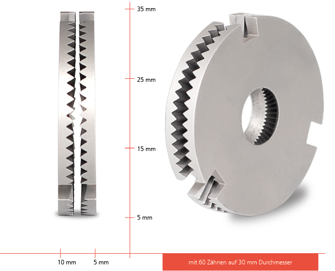 Kupplung mit Hirth-Verzahnung 60 Zähne, 30mm